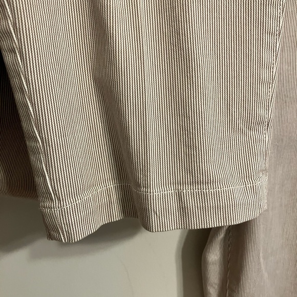 Talbots Weekend Chino striped Cropped pants women’s size 16 tan and white - Picture 6 of 14